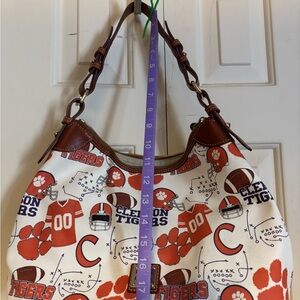 Dooney & Bourke White and Brown Hobo Bag